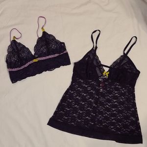 Cosmopolitan lace bralette and cami size M